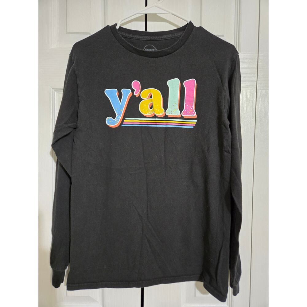 Kindness and confetti small women's black long sleeve printed shirt